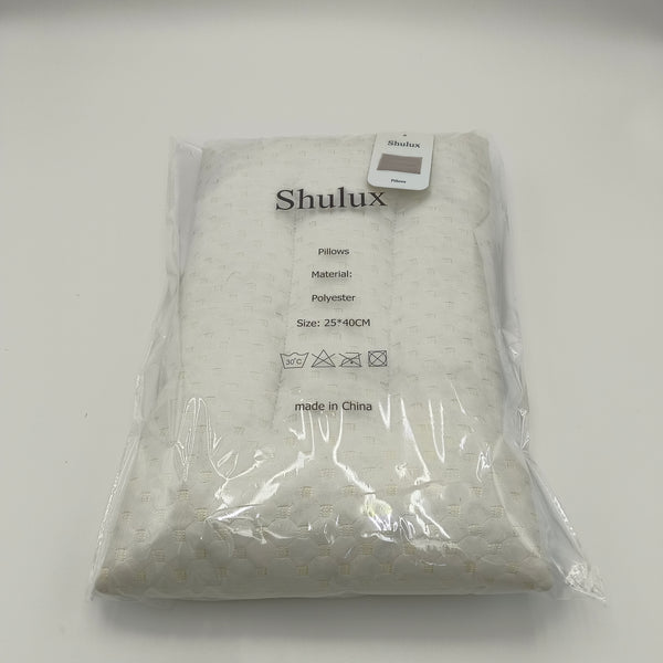 Shulux Pillows Polyester Decorative Pillow, White Quilted Pattern, 25 x 40 CM