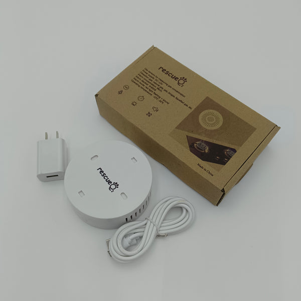 rescueO2 Gas sensors for measuring gas concentration DC-12V Gas Sensor with LED Light and Sound Alert, White