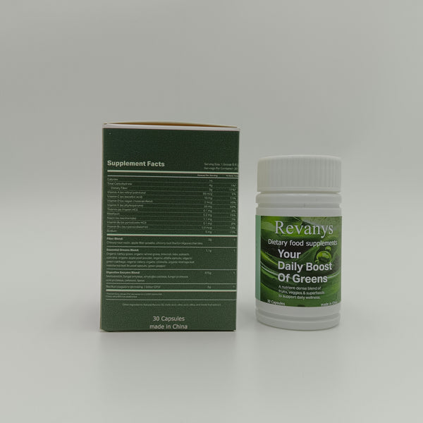 Revanys Dietary food supplements 30 capsules dietary food supplement, fruit and vegetable superfood mixture