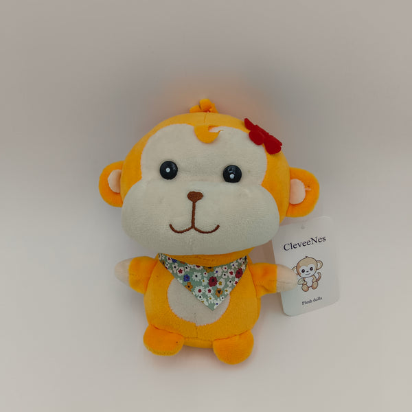 CleveeNes Plush dolls 8-inch yellow cartoon monkey plush toy, polyester material