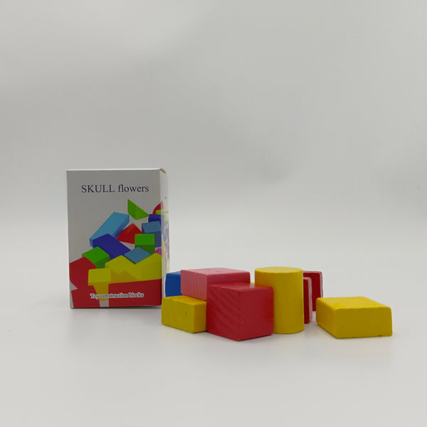 SKULL flowers Toy construction blocks 9 Pieces Natural Wood Construction Toys, Educational Learning Toys for Kids 6+