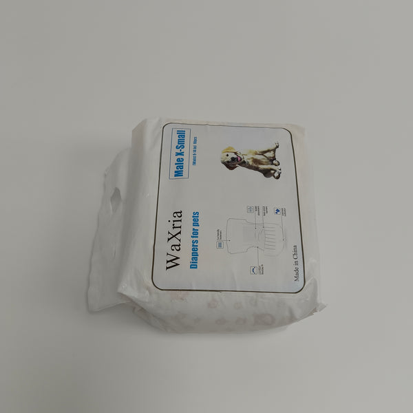 WaXria Diapers for pets Male Pet Diapers, X-Small, Waist 9-14 Inches, White, 10 Count