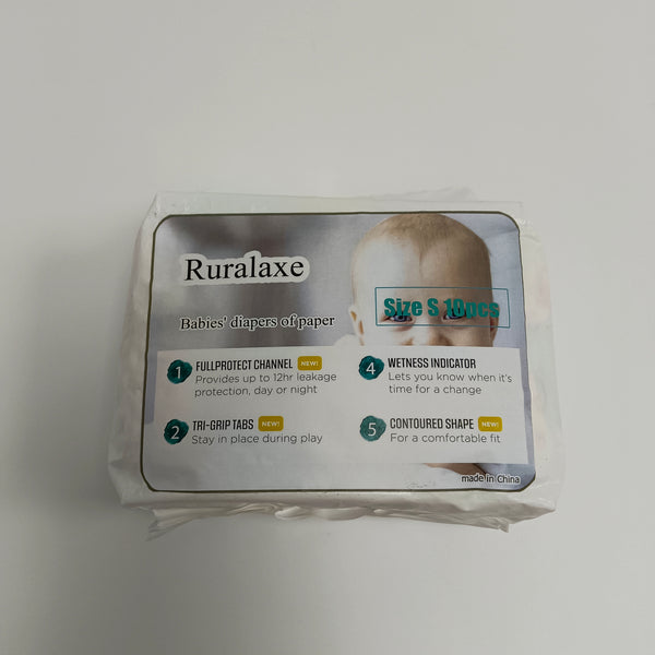Ruralaxe Babies' diapers of paper Comfortable Baby Diapers of Paper, Size S, 10pcs, Contoured Shape