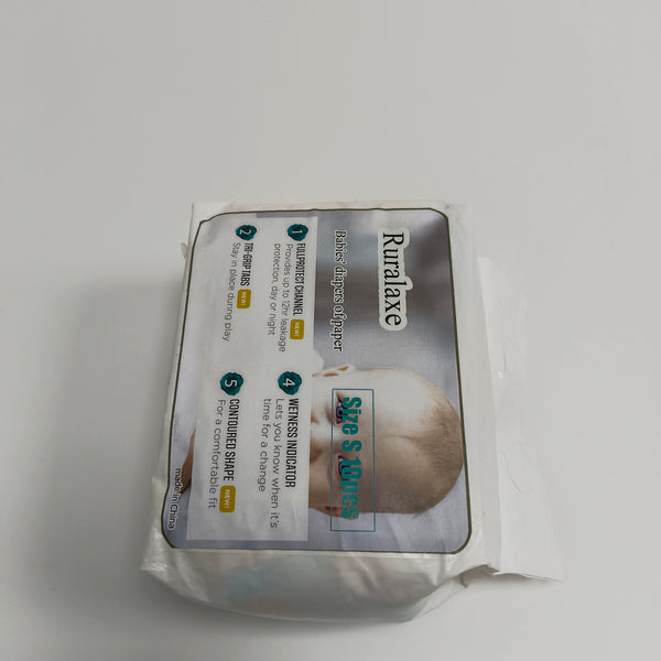 Ruralaxe Babies' diapers of paper Comfortable Baby Diapers of Paper, Size S, 10pcs, Contoured Shape