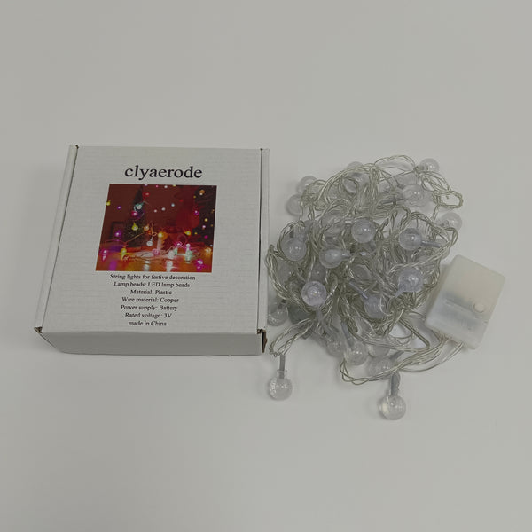 clyaerode string lights for festive decoration LED String Lights for Festive Decoration, Battery Powered, Plastic Lamp Beads