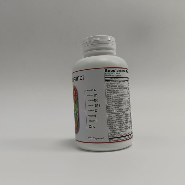 Noursanct Vitamin supplements Comprehensive Vitamin Supplement, 120 Capsules, contains vitamins A, B complex, C, D, E and zinc