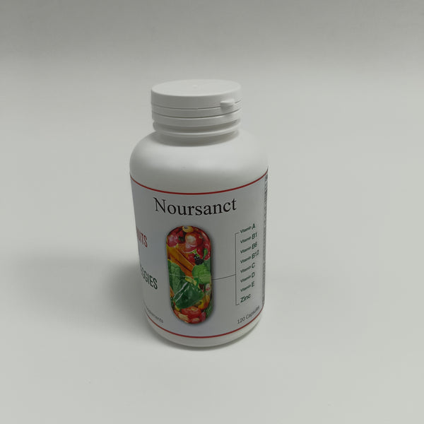 Noursanct Vitamin supplements Comprehensive Vitamin Supplement, 120 Capsules, contains vitamins A, B complex, C, D, E and zinc