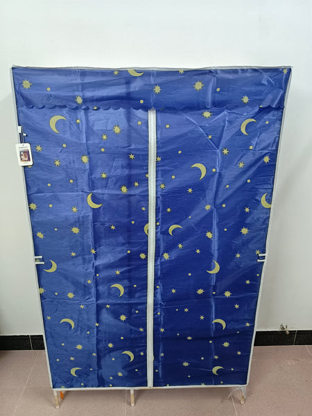BABENET Furniture, wardrobes Portable Wardrobe with Zipper Closure, Blue with Moon and Stars Pattern