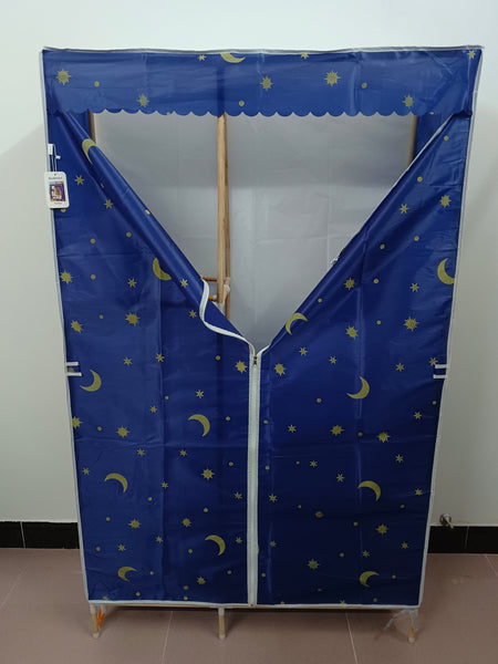 BABENET Furniture, wardrobes Portable Wardrobe with Zipper Closure, Blue with Moon and Stars Pattern