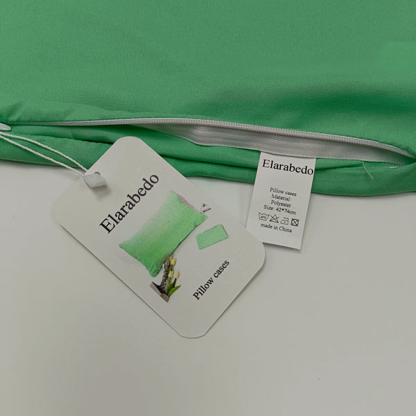 Elarabedo Pillow cases Polyester Pillow Cases, Green, 42x74cm, Zipper Closure