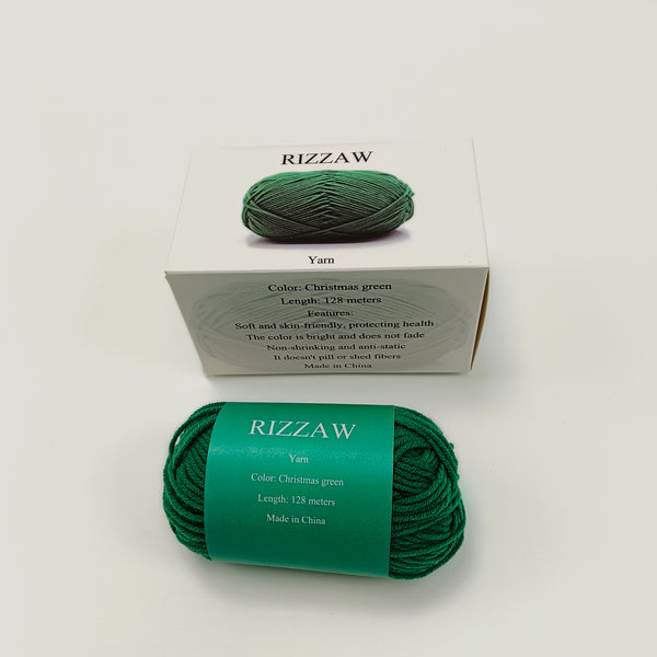 RIZZAW Yarn Multi-purpose Soft and Skin-Friendly Yarn, Christmas Green, 128 Meters