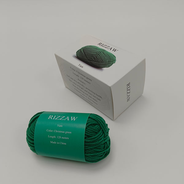 RIZZAW Yarn Multi-purpose Soft and Skin-Friendly Yarn, Christmas Green, 128 Meters