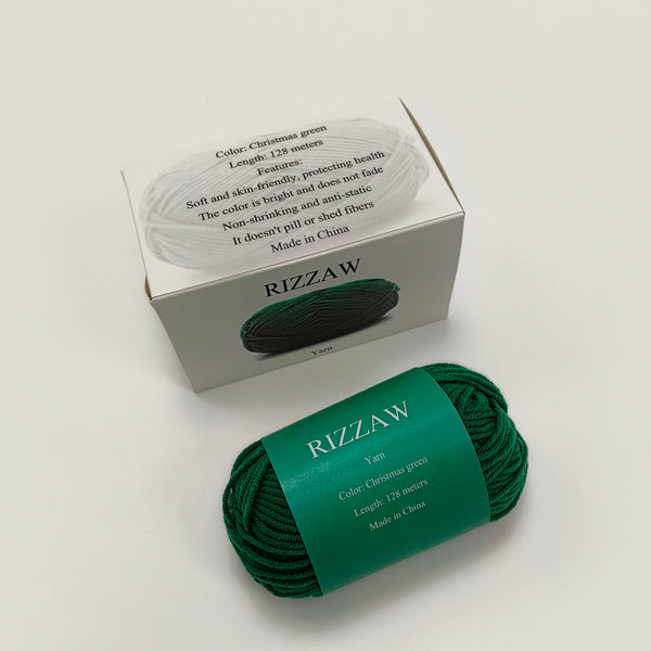 RIZZAW Yarn Multi-purpose Soft and Skin-Friendly Yarn, Christmas Green, 128 Meters