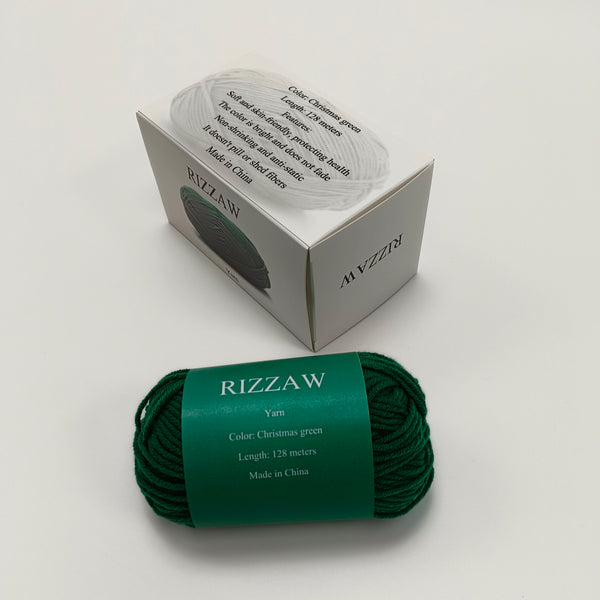 RIZZAW Yarn Multi-purpose Soft and Skin-Friendly Yarn, Christmas Green, 128 Meters