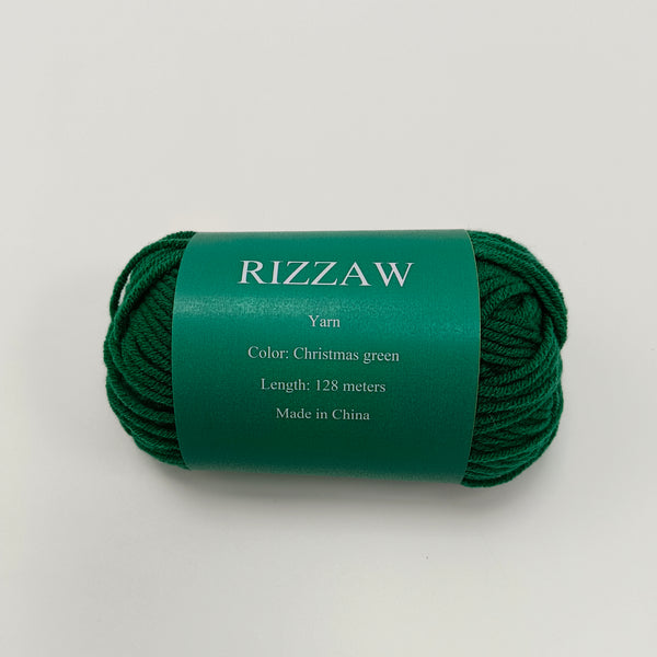 RIZZAW Yarn Multi-purpose Soft and Skin-Friendly Yarn, Christmas Green, 128 Meters