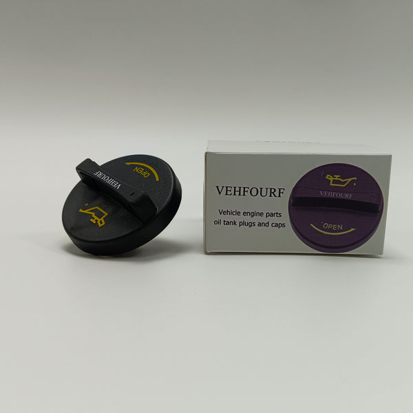VEHFOURF Vehicle engine parts, oil tank plugs and caps Black Plastic Engine Oil Filler Cap for Truck and Van, Universal Fit