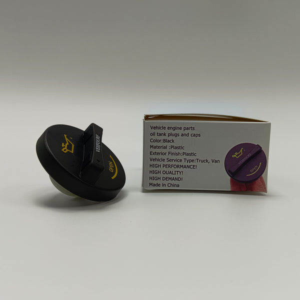 VEHFOURF Vehicle engine parts, oil tank plugs and caps Black Plastic Engine Oil Filler Cap for Truck and Van, Universal Fit