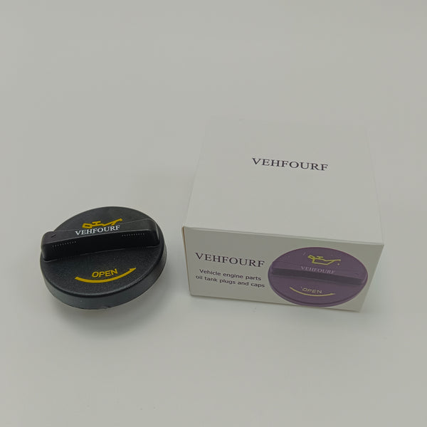 VEHFOURF Vehicle engine parts, oil tank plugs and caps Black Plastic Engine Oil Filler Cap for Truck and Van, Universal Fit