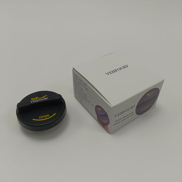 VEHFOURF Vehicle engine parts, oil tank plugs and caps Black Plastic Engine Oil Filler Cap for Truck and Van, Universal Fit