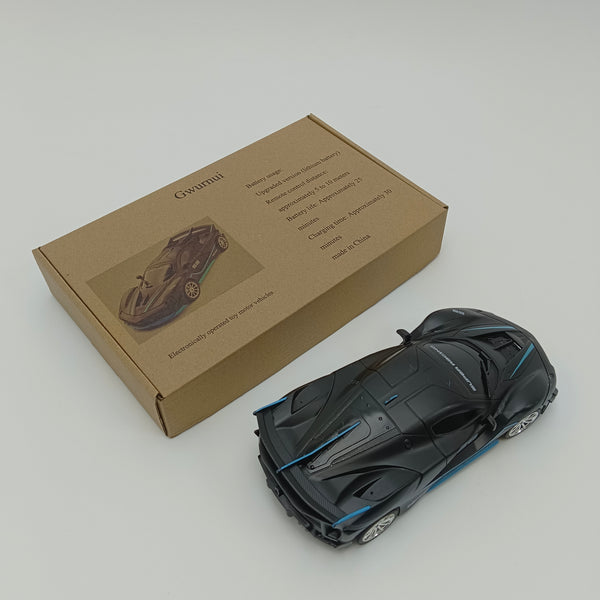 Gwurnui Electronically operated toy motor vehicles Supercar Toy, Matte Black with Blue Accents, Lithium Battery Powered, 25 Minutes Battery Life