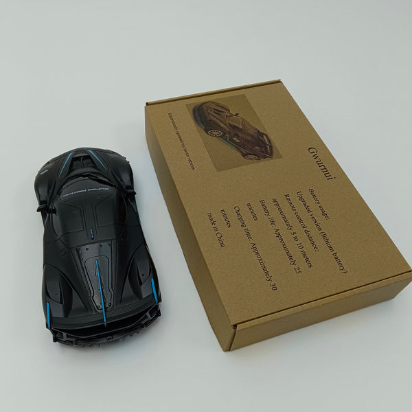 Gwurnui Electronically operated toy motor vehicles Supercar Toy, Matte Black with Blue Accents, Lithium Battery Powered, 25 Minutes Battery Life