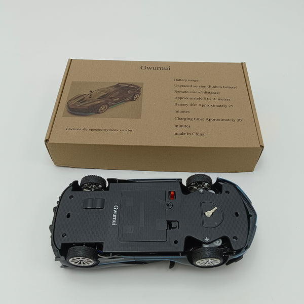 Gwurnui Electronically operated toy motor vehicles Supercar Toy, Matte Black with Blue Accents, Lithium Battery Powered, 25 Minutes Battery Life