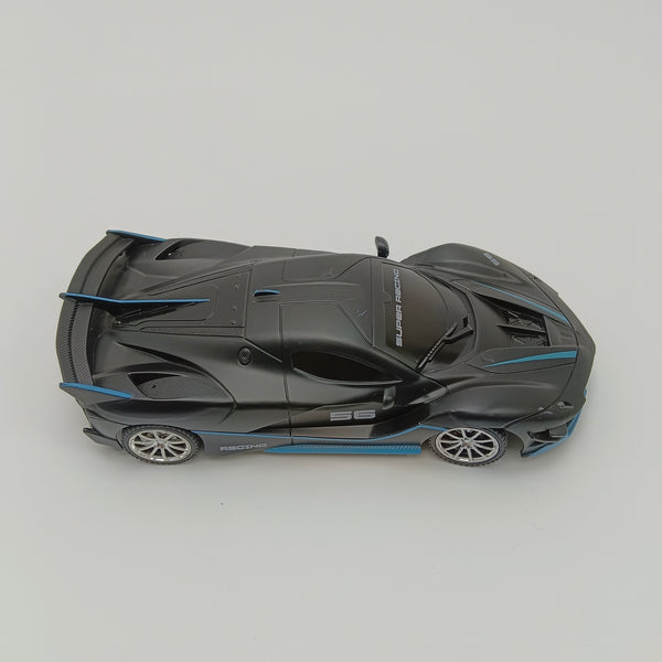 Gwurnui Electronically operated toy motor vehicles Supercar Toy, Matte Black with Blue Accents, Lithium Battery Powered, 25 Minutes Battery Life