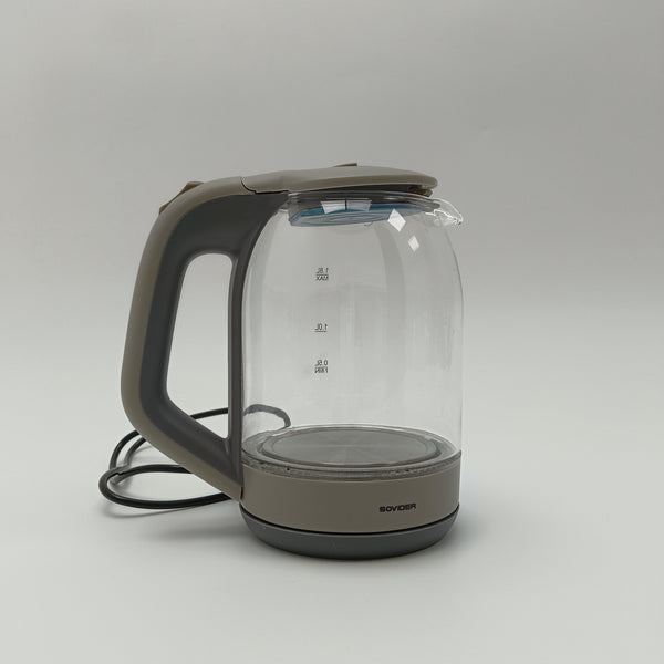 SOVIDER electric kettles Clear Glass Electric Kettle with Water Level Indicator, 1.8L