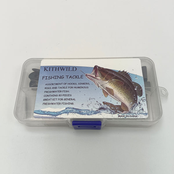 KITHWILD Fishing tackle Freshwater Fishing Tackle Kit with Plastic Box, 83 Pieces