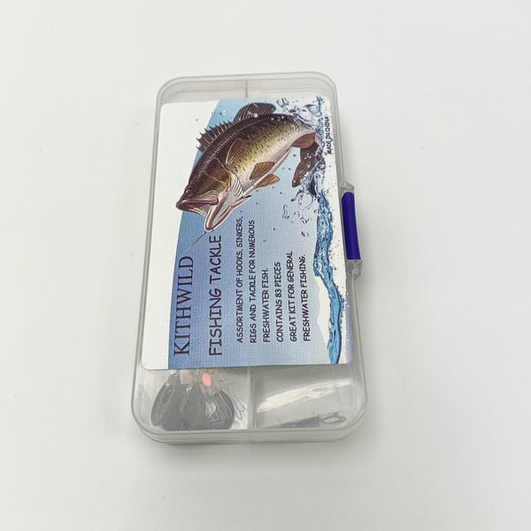 KITHWILD Fishing tackle Freshwater Fishing Tackle Kit with Plastic Box, 83 Pieces