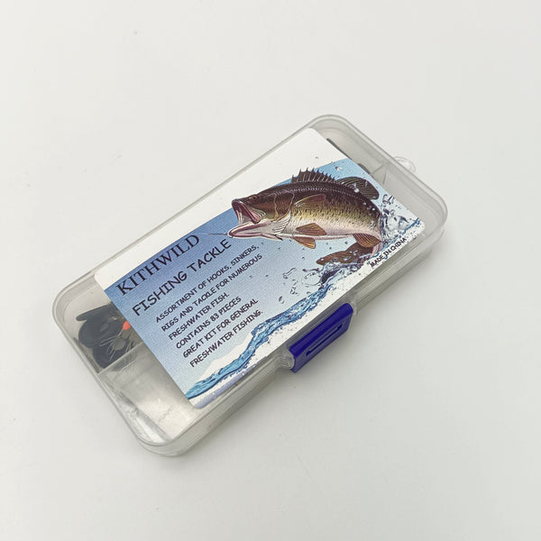KITHWILD Fishing tackle Freshwater Fishing Tackle Kit with Plastic Box, 83 Pieces