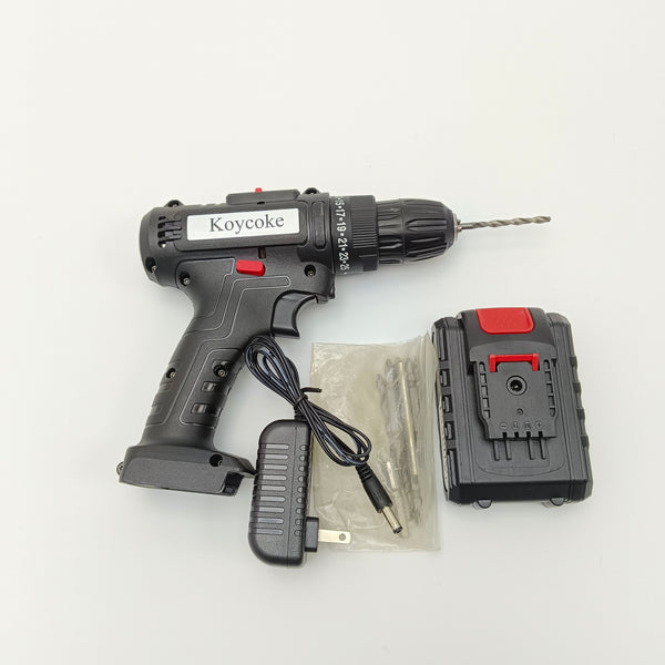 Koycoke Electrical drills Cordless Drill with Battery and Charger, Electric Power Drill Kit with Drill Bits
