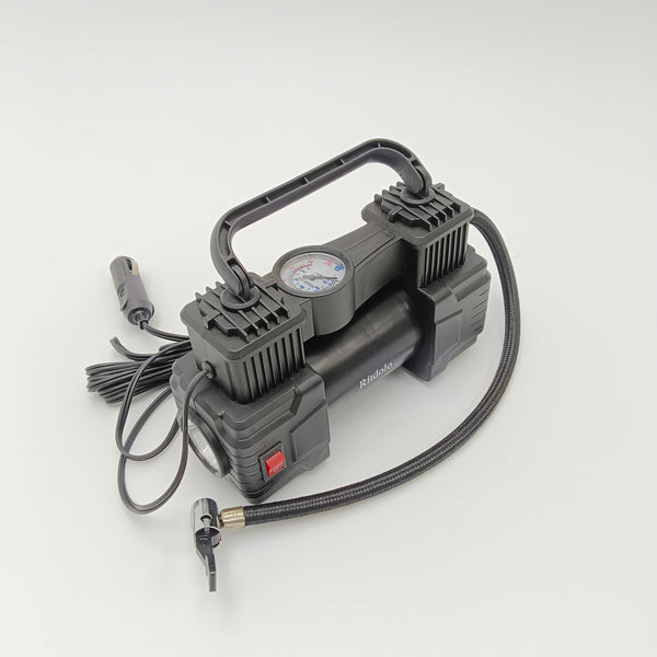 Ritdolo Pumps for inflating vehicle tyres Portable Tire Air Pump for Vehicle Tyres with Pressure Gauge, Dual Cylinder, Carry Handle