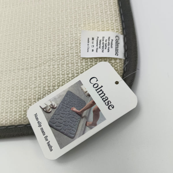 Colmase Non-slip mats for baths Non-Slip Bath Mat, Textured Surface, Beige and Gray