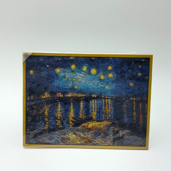 Beslosa Framed art pictures Wall Art Print with Gold Frame, Blue and Yellow Night Sky Painting