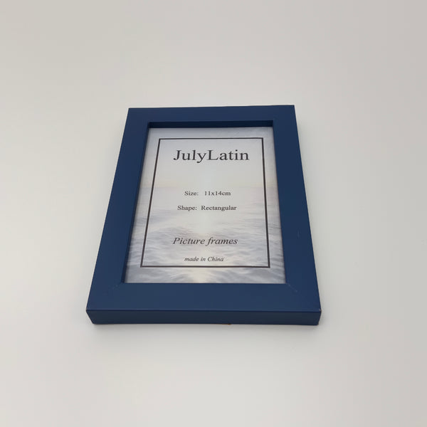 JulyLatin Picture frames Rectangular Wood Picture Frame, Navy Blue, 11x14cm, Wall Mountable and Table Top Display