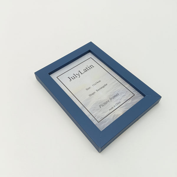 JulyLatin Picture frames Rectangular Wood Picture Frame, Navy Blue, 11x14cm, Wall Mountable and Table Top Display
