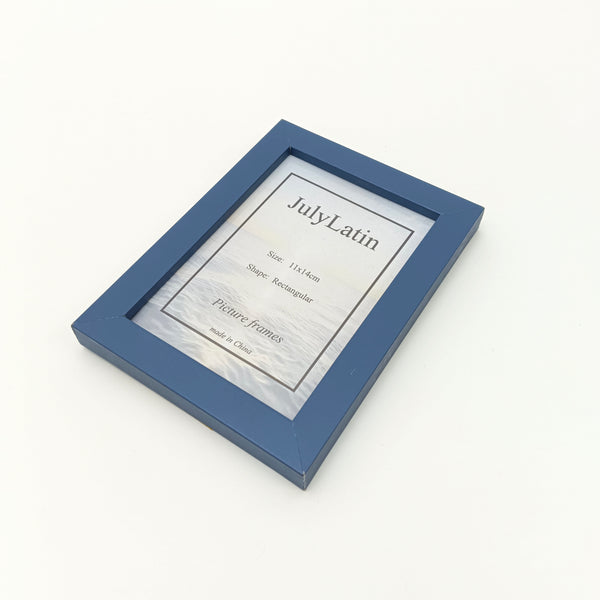 JulyLatin Picture frames Rectangular Wood Picture Frame, Navy Blue, 11x14cm, Wall Mountable and Table Top Display