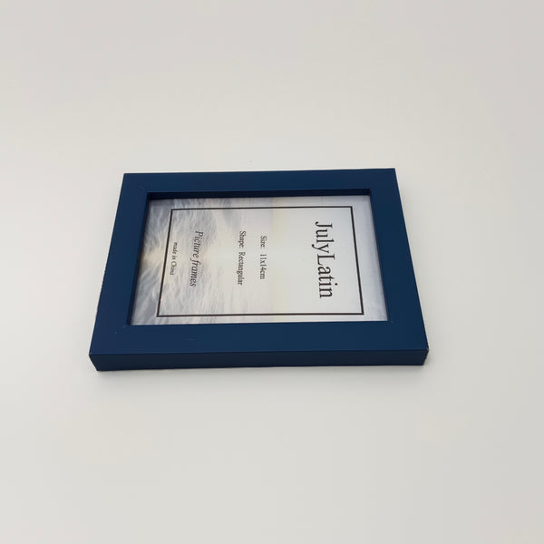 JulyLatin Picture frames Rectangular Wood Picture Frame, Navy Blue, 11x14cm, Wall Mountable and Table Top Display