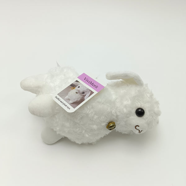 ViviMerit Stuffed and plush toys Stuffed Plush Lamb Toy, White Soft Sheep with Bell, Cute Animal Plushie