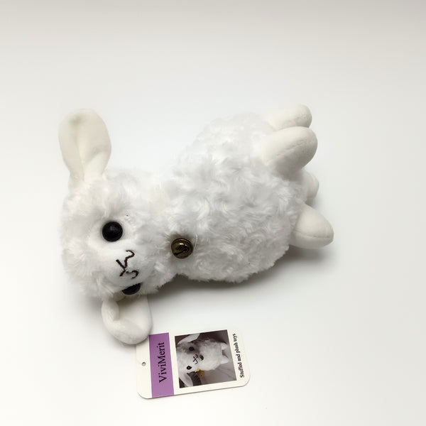 ViviMerit Stuffed and plush toys Stuffed Plush Lamb Toy, White Soft Sheep with Bell, Cute Animal Plushie