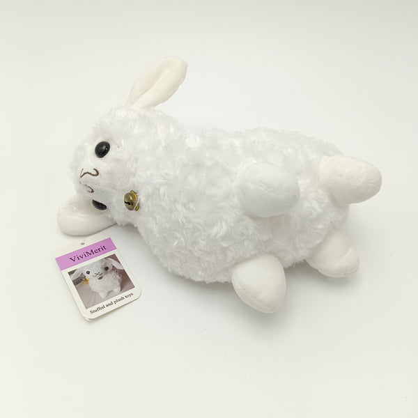 ViviMerit Stuffed and plush toys Stuffed Plush Lamb Toy, White Soft Sheep with Bell, Cute Animal Plushie