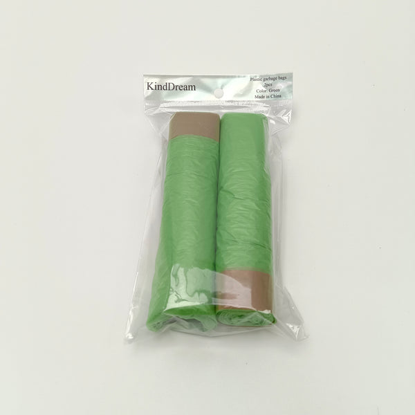 KindDream Plastic garbage bags 2 Pack Plastic Garbage Bags, Green, Drawstring