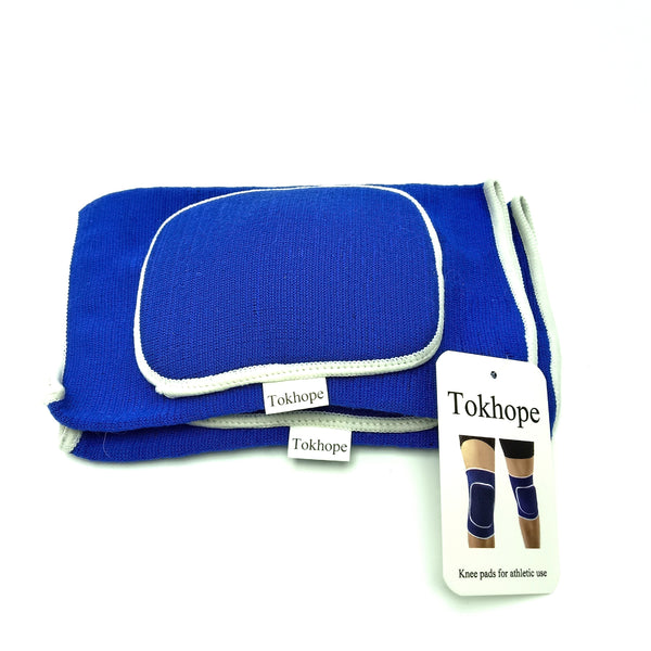 Tokhope Knee pads for athletic use Athletic Knee Pads for Sports, Blue with White Trim, Protective Knee Support