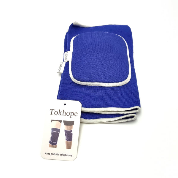 Tokhope Knee pads for athletic use Athletic Knee Pads for Sports, Blue with White Trim, Protective Knee Support