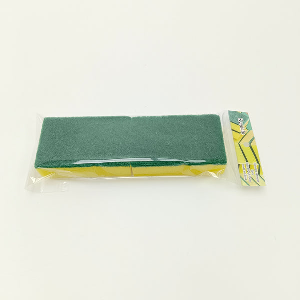 Keodelu Cleaning sponges Dual-Sided Scrubbing Cleaning Sponges, Green and Yellow, 2 Pack