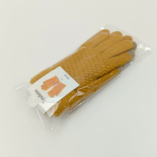 Tesdeno Gloves as clothing Thermal Breathable Knit Winter Gloves with Touchscreen Fingertips, One Size