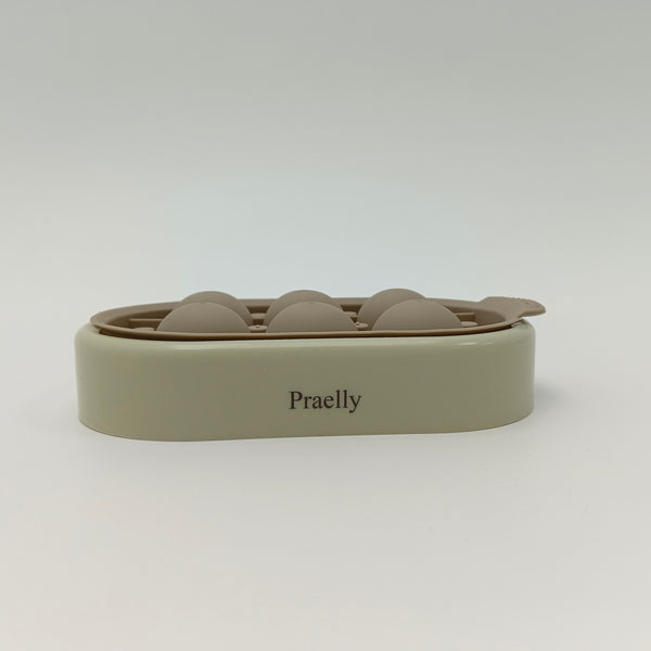 Praelly Ice cube moulds Silicone Ice Cube Molds with Lid, 6-Cavity Sphere Ice Tray