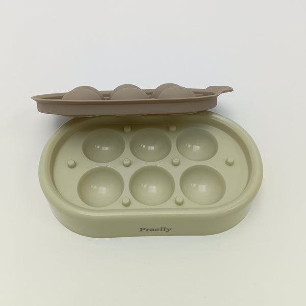Praelly Ice cube moulds Silicone Ice Cube Molds with Lid, 6-Cavity Sphere Ice Tray