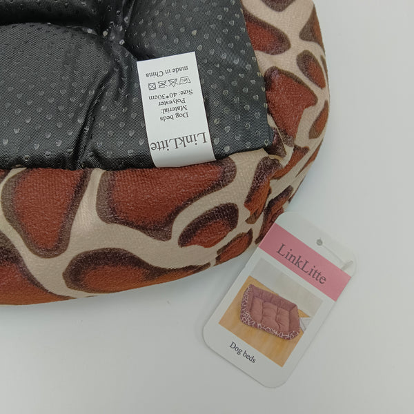LinkLitte Dog beds Polyester Dog Bed with Giraffe Print Pattern, Size 40x30cm